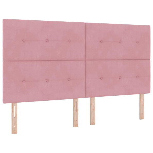 vidaXL LED boxspring posteľ s matracom Ružová 180 x 200 cm Zamat – Obrázok 3