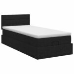 vidaXL Polohovací postel s matrací Čierna 80 x 200 cm Látka – Obrázok 7