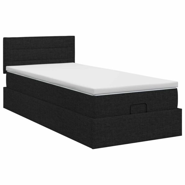 vidaXL Polohovací postel s matrací Čierna 80 x 200 cm Látka – Obrázok 7