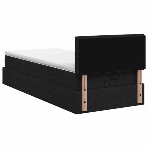 vidaXL Polohovací postel s matrací Čierna 80 x 200 cm Látka – Obrázok 8