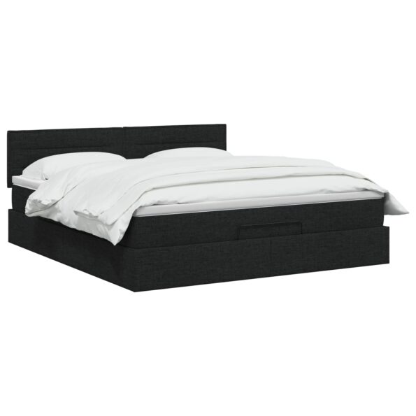 vidaXL Polohovací postel s matrací Čierna 140 x 190 cm Látka – Obrázok 2