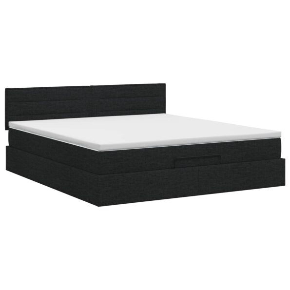 vidaXL Polohovací postel s matrací Čierna 140 x 190 cm Látka – Obrázok 7