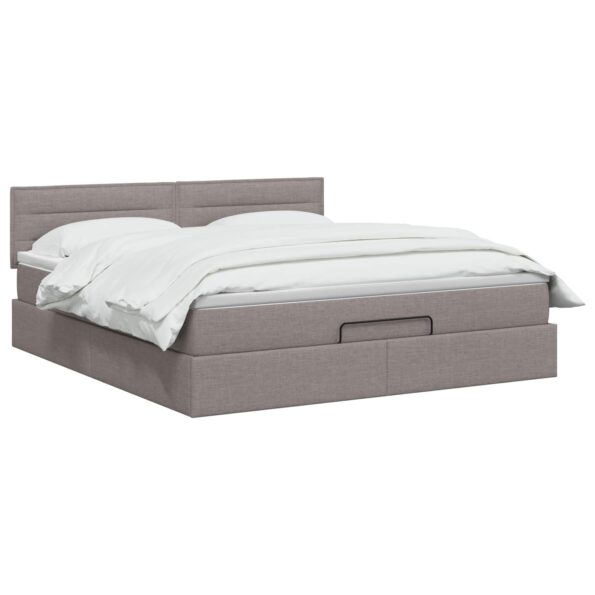 vidaXL Polohovací postel s matrací Sivohnedá 140 x 190 cm Látka – Obrázok 2