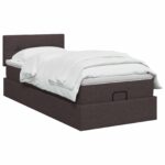 vidaXL Polohovací postel s matrací Tmavohnedá 80 x 200 cm Látka – Obrázok 2