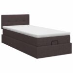 vidaXL Polohovací postel s matrací Tmavohnedá 80 x 200 cm Látka – Obrázok 7