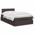 vidaXL Polohovací postel s matrací Tmavohnedá 120 x 190 cm Látka – Obrázok 2
