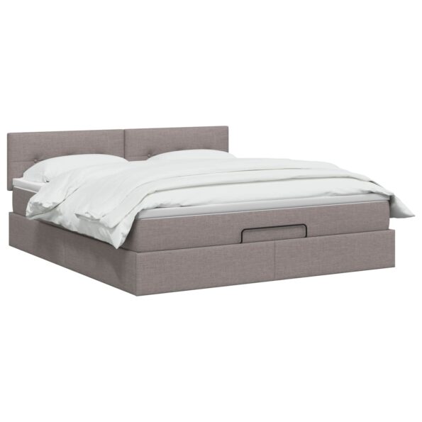 vidaXL Polohovací postel s matrací Sivohnedá 140 x 190 cm Látka – Obrázok 2