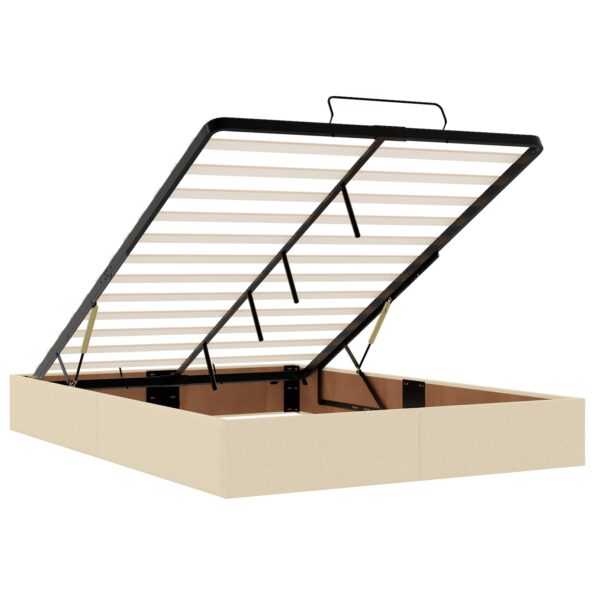 vidaXL Polohovací postel s matrací Krémová 140 x 190 cm Látka – Obrázok 5
