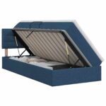 vidaXL Postel s úložným prostorem a matrací Modrá 90 x 200 cm
