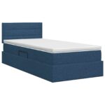 vidaXL Postel s úložným prostorem a matrací Modrá 90 x 200 cm – Obrázok 7