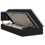 vidaXL LED úložná posteľ s matracom Čierna 90 x 200 cm Látka