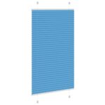 vidaXL Plisovaná roleta modrá 80x150 cm, šírka látky 79,4 cm, polyester – Obrázok 4