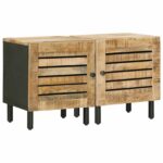 vidaXL Nočný stolík 2 ks Prírodná 40 x 33 x 46 cm Masívne mango drevo – Obrázok 2