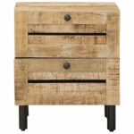 vidaXL Nočný stolík 2 ks Prírodná 40 x 33 x 46 cm Masívne mango drevo – Obrázok 4