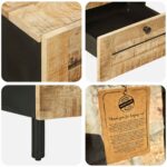 vidaXL Nočný stolík 2 ks Prírodná 40 x 33 x 46 cm Masívne mango drevo – Obrázok 7