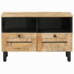 vidaXL Úložné skrine Prírodná 70 x 33 x 46 cm Masívne mango drevo – Obrázok 4