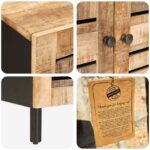 vidaXL Úložné skrine 60 x 33 x 75 cm Masívne mango drevo Prírodná – Obrázok 7