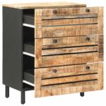 vidaXL Úložné skrine 60 x 33 x 75 cm Masívne mango drevo Prírodná – Obrázok 3