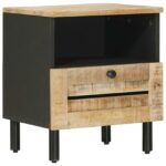vidaXL Nočný stolík Prírodná 40 x 33 x 46 cm Masívne mango drevo – Obrázok 2