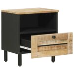 vidaXL Nočný stolík Prírodná 40 x 33 x 46 cm Masívne mango drevo – Obrázok 3