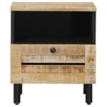 vidaXL Nočný stolík Prírodná 40 x 33 x 46 cm Masívne mango drevo – Obrázok 4