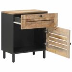 vidaXL Nočný stolík Prírodná 50 x 33 x 60 cm Masívne mango drevo – Obrázok 3
