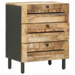 vidaXL Nočný stolík Prírodná 50 x 33 x 62 cm Masívne mango drevo – Obrázok 2