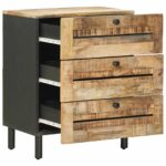 vidaXL Nočný stolík Prírodná 50 x 33 x 62 cm Masívne mango drevo – Obrázok 3