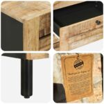 vidaXL Nočný stolík Prírodná 50 x 33 x 62 cm Masívne mango drevo – Obrázok 7