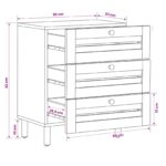vidaXL Nočný stolík Prírodná 50 x 33 x 62 cm Masívne mango drevo – Obrázok 9