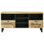 vidaXL Úložné skrine Prírodná 100 x 33 x 46 cm Masívne mango drevo – Obrázok 4