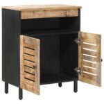 vidaXL Úložné skrine Prírodná 60 x 33 x 75 cm Masívne mango drevo – Obrázok 3
