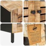 vidaXL Úložné skrine Prírodná 60 x 33 x 75 cm Masívne mango drevo – Obrázok 7