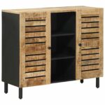 vidaXL Úložné skrine Prírodná 90 x 33 x 75 cm Masívne mango drevo – Obrázok 2