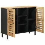 vidaXL Úložné skrine Prírodná 90 x 33 x 75 cm Masívne mango drevo – Obrázok 3