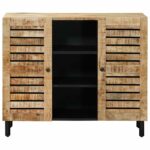 vidaXL Úložné skrine Prírodná 90 x 33 x 75 cm Masívne mango drevo – Obrázok 4