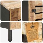 vidaXL Úložné skrine Prírodná 40 x 33 x 110 cm Masívne mango drevo – Obrázok 7