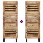vidaXL Úložné skrine Prírodná 40 x 33 x 110 cm Masívne mango drevo – Obrázok 8