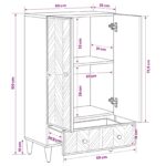 vidaXL Úložné skrine Prírodná 60 x 33 x 100 cm Masívne mango drevo – Obrázok 10