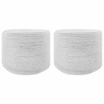 vidaXL Lano 2 pcs Biela Bavlna