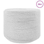 vidaXL Lano Biela 0,6 x 0,6 x 2500 cm Bavlna – Obrázok 2