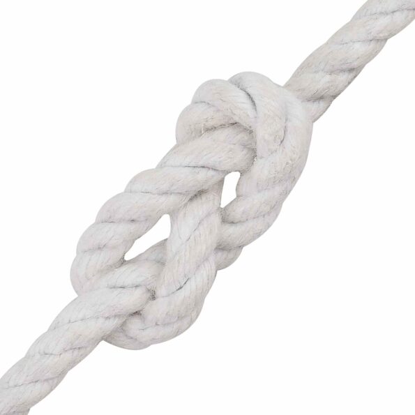 vidaXL Lano Biela 0,6 x 0,6 x 5000 cm Bavlna – Obrázok 3