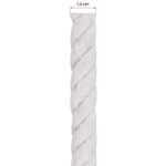 vidaXL Lano Biela 1,2 x 1,2 x 5000 cm Bavlna – Obrázok 5