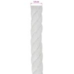 vidaXL Lano Biela 1,6 x 1,6 x 2500 cm Bavlna – Obrázok 5