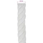 vidaXL Lano Biela 2,4 x 2,4 x 2500 cm Bavlna – Obrázok 5