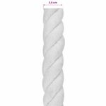 vidaXL Lano Biela 3,6 x 3,6 x 2500 cm Bavlna – Obrázok 5
