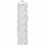 vidaXL Lano Biela 5 x 5 x 1000 cm Bavlna – Obrázok 5