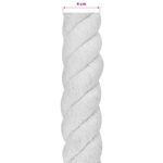 vidaXL Lano Biela 6 x 6 x 500 cm Bavlna – Obrázok 5