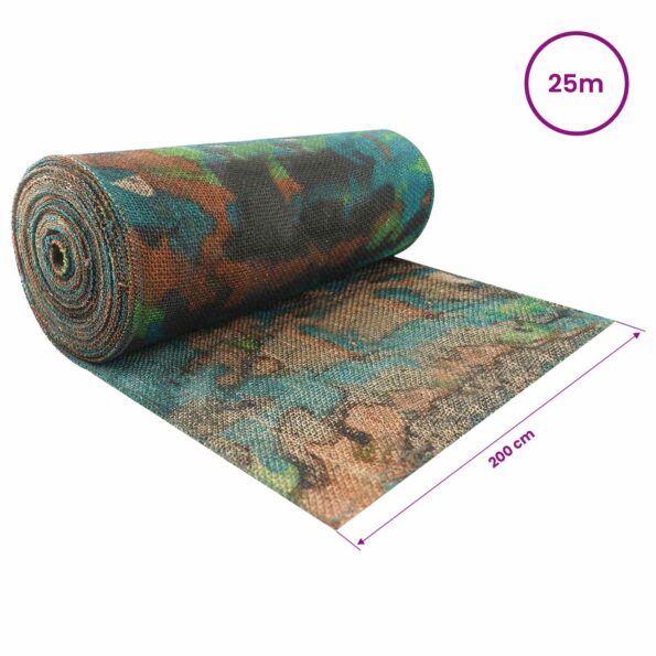 vidaXL Jutový rol Maskáčová 200 x 2500 cm – Obrázok 6