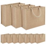 vidaXL Jutové tašky 10 pcs Prírodná 42 x 33 x 19 cm 100% Tossa juta – Obrázok 2